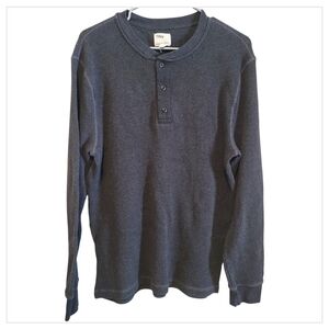 Tilley Men’s Medium Waffle Knit Long Sleeve Henley Shirt Cotton Stretch M